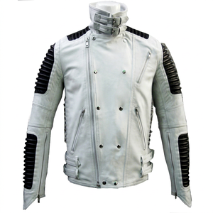 Chaqueta de Motociclista Estilo Café Racer para Hombre, Casual, de Moda, de Piel de Oveja Genuina, con Botones de Cuerno, Invierno, Ecológica y Transpirable - Product Image 1