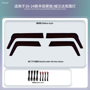 תאורת LED אווירתית לרכב עבור טויוטה RAV4 2020-2023, תאורת דקורטיבית דינמית לדלת וללוח המחוונים - Product Image 5