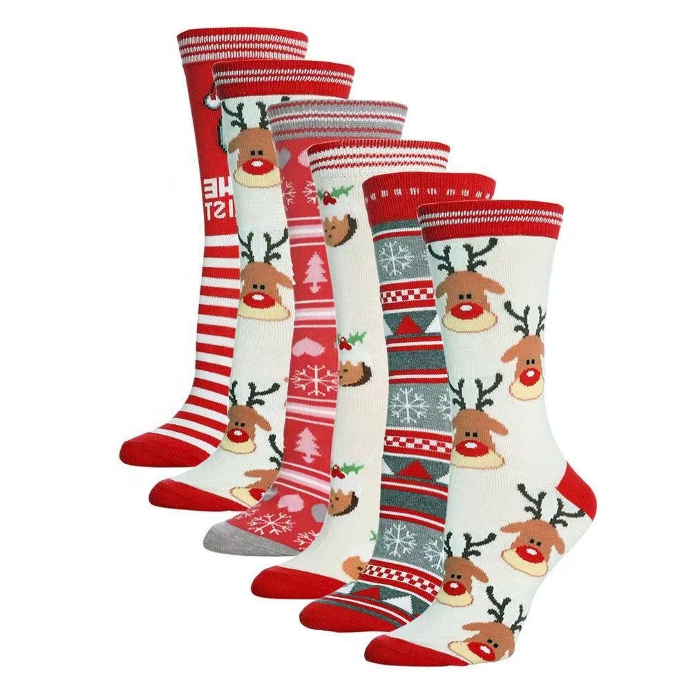 Европейские и американские популярные новые олени снежинки Единорог Классические рождественские чулки носки для Хэллоуина