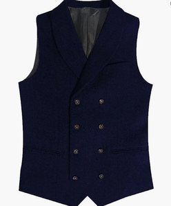 New Style <strong>Tweed</strong> <strong>Men</strong> Vest Slim Fit Male <strong>Waistcoat</strong> Double Breasted Formal Casual Business <strong>Mens</strong> Vests - Product Image 3