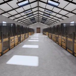 Building Materials Bamboo Board Prefab Horse Barn Saftey Galvanized Fancy Horse Barn Equipment Equestrian Horse Stalls