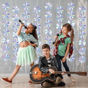 Banners de Discos CD Personalizados, Decoraciones Colgantes de Papel con Temática Retro de los 90, Espirales para <span class=keywords><strong>Techo</strong></span>, Decoración para Fiestas Y2K y Principios del 2000 - Product Image 4