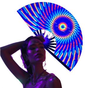 พัดพับพิมพ์ลาย UV ขนาด 13 นิ้ว ลาย POP Fabulous Clacking Dance Fan แบบกำหนดเอง พัดเรฟ พัดพิมพ์ลายตามสั่ง - Product Image 1