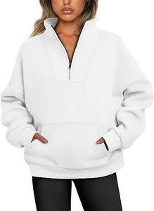 Sudadera con capucha de forro polar para mujer OEM, con cremallera, cuello alto, corte holgado, para otoño e invierno, ropa de calle, con logo serigrafiado. - Product Image 5
