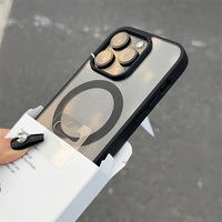 Coque de Téléphone Portable Magnétique en Acrylique Transparent pour iPhone 15 17 13 16 Pro Max, Arrière Transparent Anti-Choc Givré avec Aimant