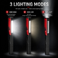 Lampe torche LED rechargeable compacte à 3 modes, lampe de travail COB de poche, clip magnétique, lampe d'inspection portable pour un transport quotidien