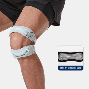 Rodillera Deportiva con Logotipo Personalizado, Almohadilla <span class=keywords><strong>de</strong></span> Silicona Ligera, Doble Soporte Rotuliano, Absorción <span class=keywords><strong>de</strong></span> Impactos y Protección - Product Image 4