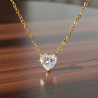 Collier en diamant cultivé en laboratoire DK Heart avec or 18 carats, cadeau de mariage, offre directe d'usine