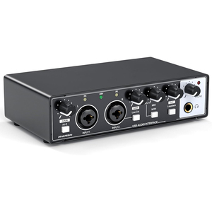 Interface audio USB professionnelle OEM d'usine pour PC Mac, interface Plug & Play pour l'enregistrement de musique, studio, guitare, podcast - Product Image 1