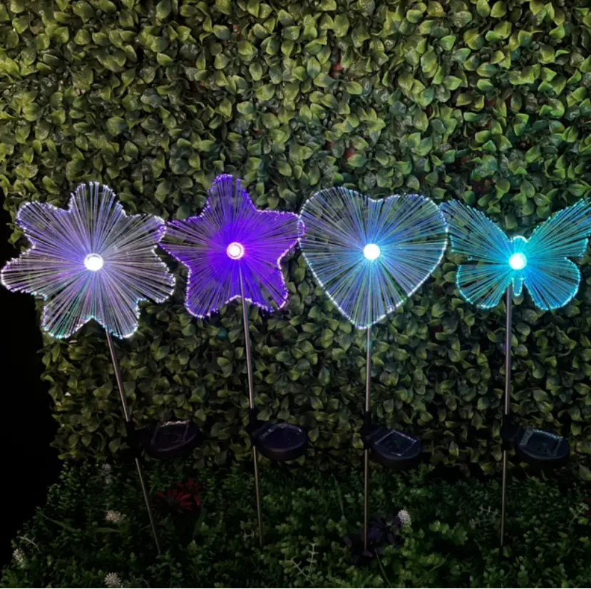 7-цветный градиент Солнечный Сад Солнечная бабочка Звезда Сердце Цветок Сад Открытый водонепроницаемый Цветочный Свет Пейзаж