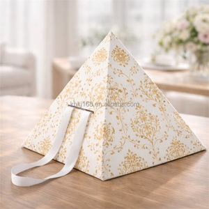 Boîte pyramide personnalisée en papier alimentaire écologique pour snacks, pâtisseries, emballage à emporter, emballage empilable, boîte pyramide pour plateaux <span class=keywords><strong>de</strong></span> dégustation - Product Image 3