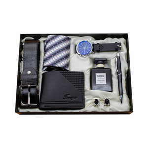 Set Regalo <span class=keywords><strong>Portafoglio</strong></span> da <span class=keywords><strong>Uomo</strong></span> Nero 7 Pezzi con Orologio, <span class=keywords><strong>Cintura</strong></span> e Penna in Confezione Regalo per Promozioni Aziendali - Product Image 1