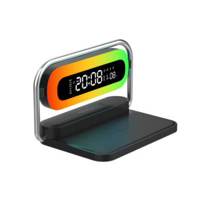 Bán Chạy Nhất Đa Chức Năng RGB Cảm Ứng Ánh Sáng Ban Đêm Sạc Không Dây Có Thể Gập Lại Kỹ Thuật Số Đồng Hồ Báo Thức Lịch Bt Loa Máy Tính - Product Image 5