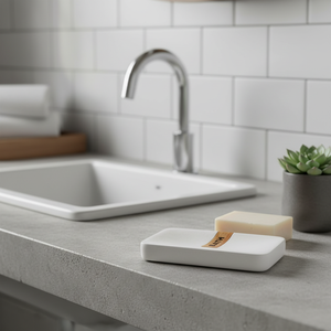 MSV "Iguau" soap dish made of white cement - Product Image 3