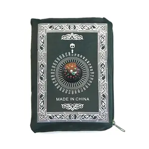 Tapis de prière islamique Portable, couverture de poche pour le voyage, pour musulman, boussole, Qibla, avec livret, imperméable, 1 pièce