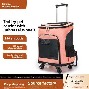 Mochila de Transporte para Animais de Estimação com Zíper e Rodas Giratórias 360, Grande Capacidade, Respirável, para Gatos Pequenos - Product Image 3