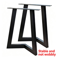 Pieds de table industriels en fer noir en forme de V pour tables à manger et tables basses DIY – Robustes et faciles à installer