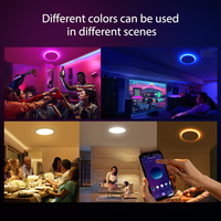 Plafonnier led rond avec télécommande Wifi, design moderne, éclairage d'intérieur, luminaire de plafond, intensité d'éclairage réglable, montage en surface sur panneau, rvb, 24/32W