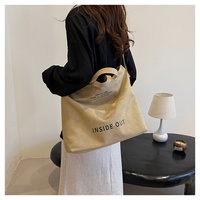 Sac à main élégant et moderne en toile pour femme, sac à bandoulière pour trajets quotidiens, grande capacité, sac d'école décontracté vintage avec bouton à lettres