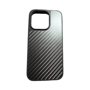 Sang trọng, chịu mài mòn Trọng lượng nhẹ giả mạo đúng sợi carbon màu xám và trường hợp điện thoại màu đen - Product Image 1