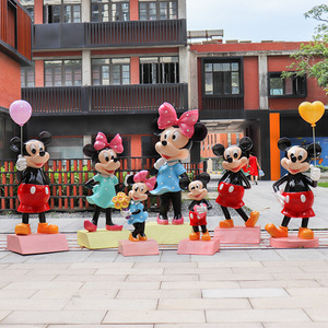 Decorazioni Esterne <span class=keywords><strong>Topolino</strong></span> Cartone Animato Ornamento Natalizio Scultura Parco Giochi in Fibra di Vetro Resina con Minnie e Paperino - Product Image 4