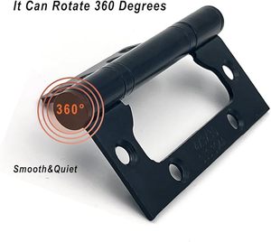 Charnières de porte DIVINE <span class=keywords><strong>en</strong></span> acier inoxydable noir robustes de 4 pouces, sans mortaise, installation facile avec mouvement fluide pour chambres et cuisines - Product Image 4