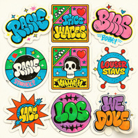 Pegatinas de Vinilo PVC Impermeables Personalizadas, Estilo Retro, Impresas Digitalmente, Autoadhesivas, con Logotipo Personalizado, Pegatinas Troqueladas para Diario