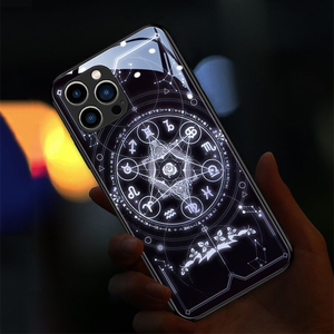 Jmax lujo LED luz inteligente luminosa vidrio templado Flash noche brillante teléfono caso para <span class=keywords><strong>iPhone</strong></span> 11 <span class=keywords><strong>12</strong></span> 13 14 15 Plus Pro Max - Product Image 2