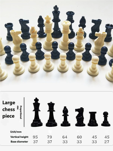 Pièces d'échecs en plastique en vrac Grand roi 95 mm Moyen roi 65 mm Fait à la main Écologique Finition en tissu velours Jeux de société et <span class=keywords><strong>jeu</strong></span> de <span class=keywords><strong>Ludo</strong></span> - Product Image 6