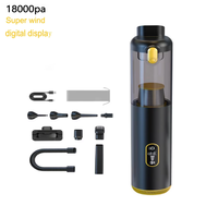 Aspirateur portable sans fil 3-en-1 18000Pa, mini, en ABS, design Cyberpunk, alimenté par batterie, sans balais, noir, OEM V23S 0.5L-1L 5+