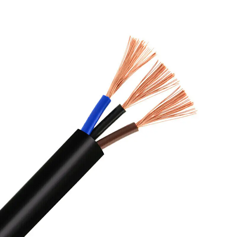 Cable de alimentación aislado, cable eléctrico de cobre de 3 núcleos 0,75mm 1mm 1,5mm