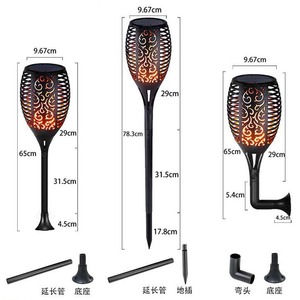 Lampe solaire de jardin 96 LED effet flamme, extérieure, étanche, autoportante, éclairage décoratif pour allée - Product Image 2