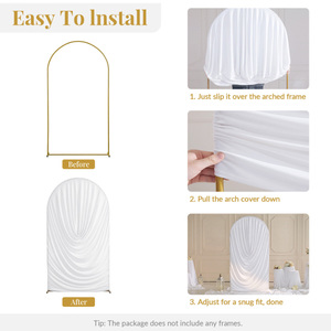 Copertura ad Arco Ondulata Semicircolare in Poliestere Elastico Plissettato Marca <span class=keywords><strong>YR</strong></span> per Decorazioni di Ricevimenti Nuziali - Product Image 2