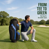 Sac de golf pour chariot avec logo personnalisé, organisateur 14 compartiments, sangle supérieure, poche pour télémètre, housse de protection imperméable