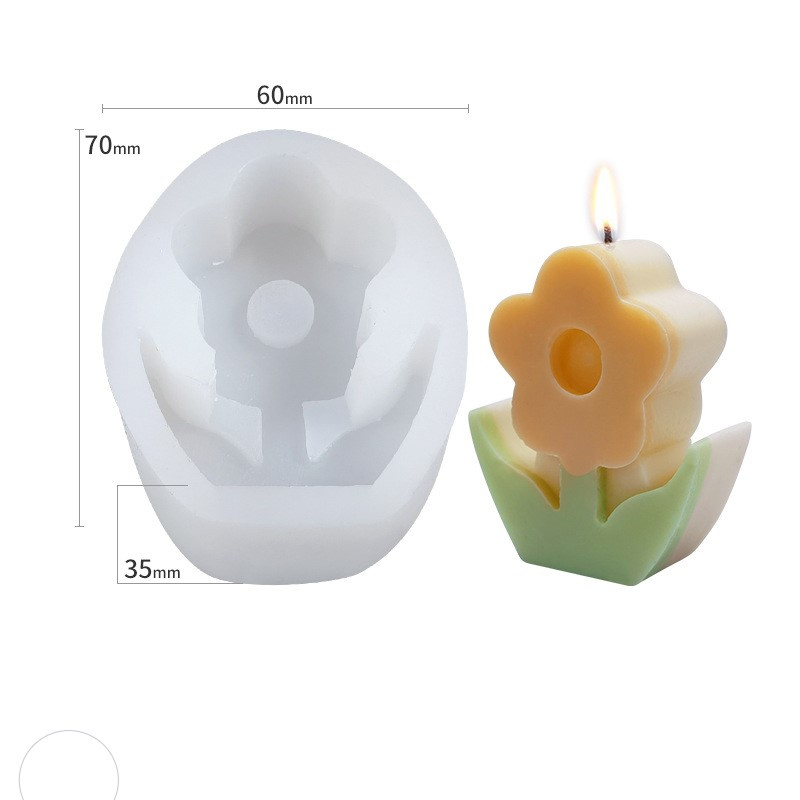 2022 Small Cute Flower DIY Candle Mold For Candle Making Aromatherapy Scented Artware Candlelight Dinner Candle Mould