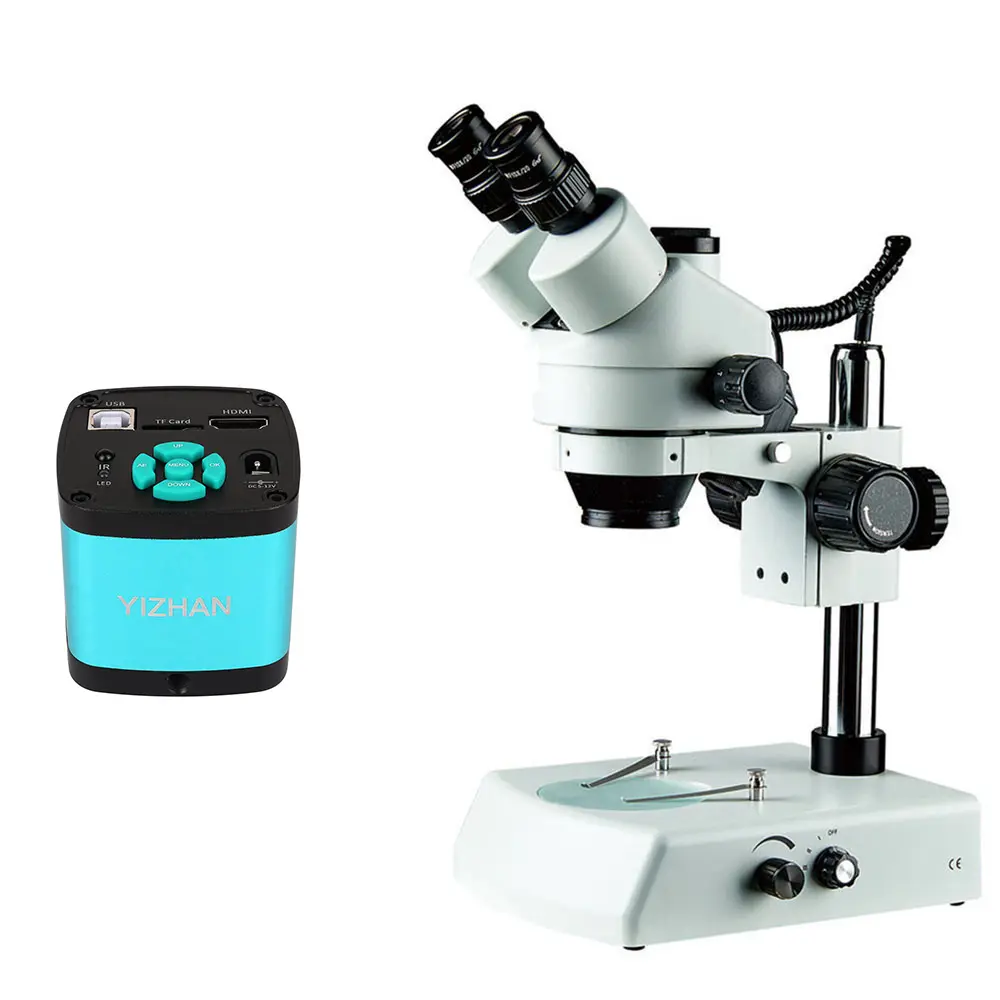 7X-45X Industrial Trinocular Stereo Microscope USB Digital Camera PCB Jewelry Repair Tool Industrial Inspection Microscope