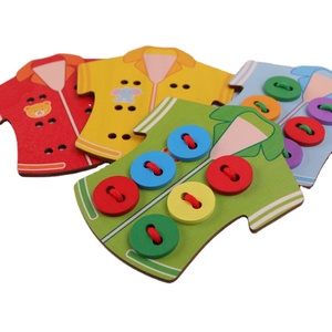 Fabricante venta directa de los niños educativos de madera niño coser botones enseñanza temprana juguetes al por mayor creativa - Product Image 2