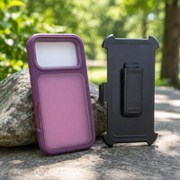 Coques de téléphone en acrylique pour iPhone 18 17 16 15 14 13 Pro Max, robustes avec béquille, étui de protection avec clip ceinture, finition mate, coque arrière 2-en-1