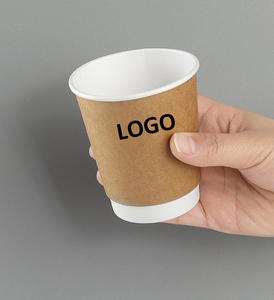 Xinrunjin taza de café de papel doble desechable 8oz 280ml taza para llevar resistente al calor con tapa té de la leche café Oficina Catering uso - Product Image 3