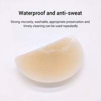 Cache-tétons réutilisables en silicone adhésif hypoallergénique mat en forme de lune pour femmes, imperméables et discrets
