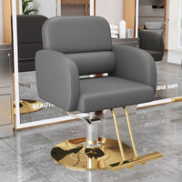Chaise de coiffure de salon ergonomique moderne réglable en hauteur, rotation à 360 degrés pour la coupe de cheveux, cuir synthétique, salon de coiffure