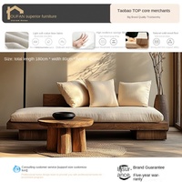 Canapé et chaise de style japonais en bois massif de pin, vintage et antique, pour salon, appartement, hôtel, gîte et loft