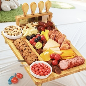 En stock, planche à <span class=keywords><strong>fromage</strong></span> en bambou pour la maison, la cuisine, les fruits, 4 couteaux, <span class=keywords><strong>plateau</strong></span> <span class=keywords><strong>de</strong></span> service pour les fêtes - Product Image 4
