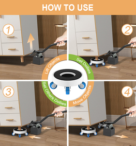 Kit de déménagement de meubles à quatre roues en acier et caoutchouc, plateforme fermée en ABS, facilitant le shopping, personnalisable, support OEM - Product Image 3