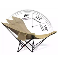 Chaise de camping pliante portable d'extérieur avec dossier haut, pour la pêche, la détente, la chambre et le salon, en acier carbone Oxford