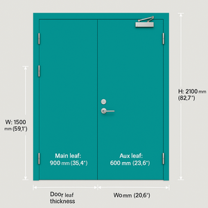 Stile di Design industriale <span class=keywords><strong>porta</strong></span> tagliafuoco in acciaio zincato blu con garanzia di 5 anni per il centro commerciale appartamento ospedale e Hotel antincendio - Product Image 6