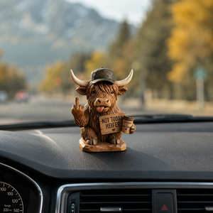 Figurine de <span class=keywords><strong>vache</strong></span> des Highlands miniature tendance en résine, décoration de bureau amusante, cadeau original - Product Image 4