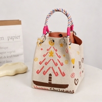 Sac à main de Noël tissé avec boucle annulaire, Sac tricoté, Sac à main à boucle magnétique tridimensionnelle, Sac à main à porter à la main, Tissé
