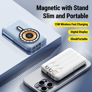 New Magnetic đứng Type-C ngân hàng điện được xây dựng trong cáp sạc nhanh nhỏ gọn xách tay <span class=keywords><strong>10000mAh</strong></span> không dây sạc điện thoại di động - Product Image 3