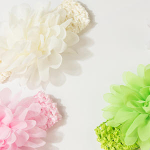 Aksesoris Rambut Bayi Bunga Chiffon Nilon Elastis untuk Fontanelle Ramah Lingkungan Dapat Dicuci - Product Image 4